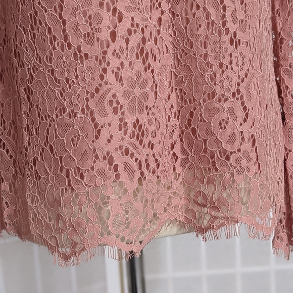 Adrienne Vittadini Pink Lace Blouse S New - Picture 4 of 6